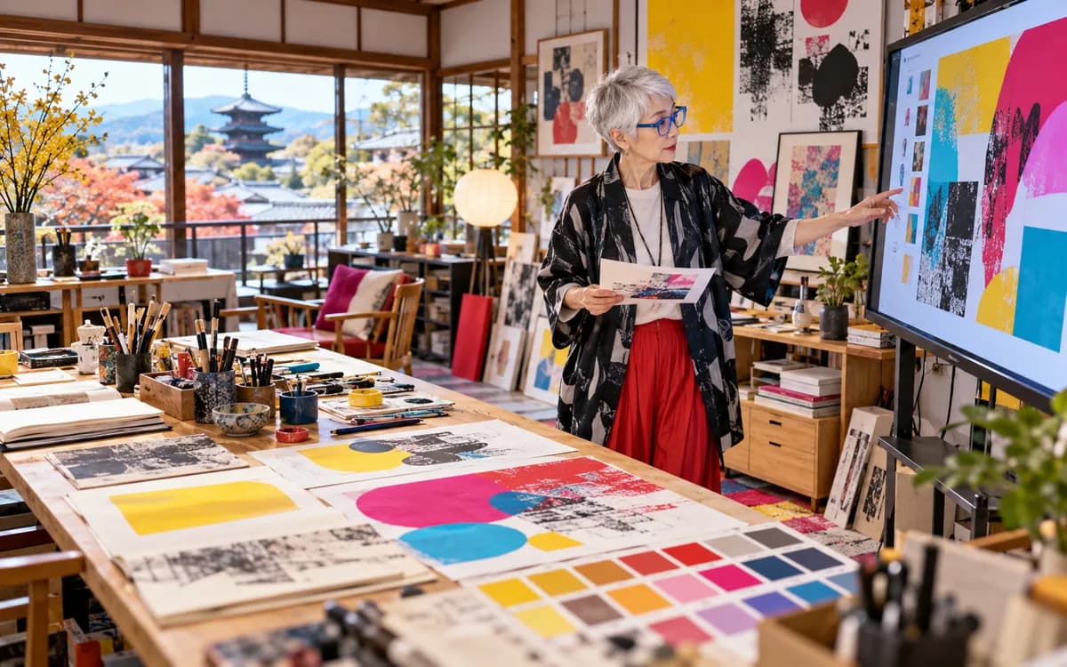 Graphic Designer at work in a professional setting