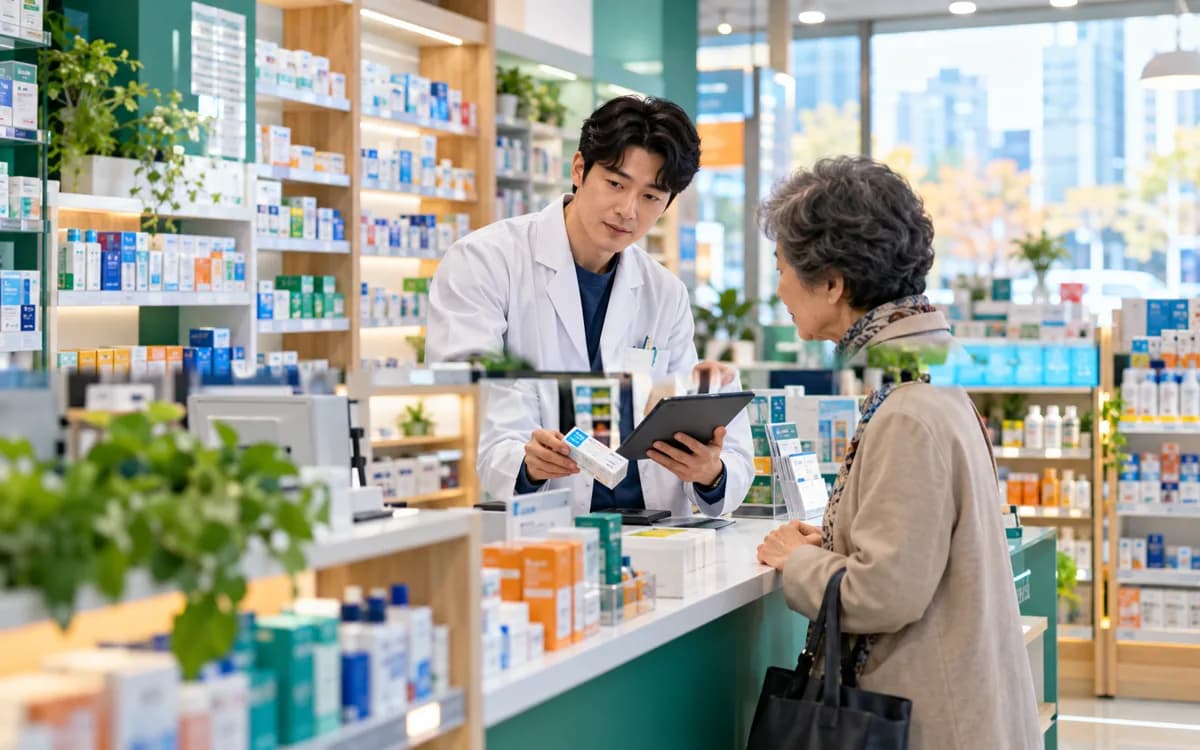 Pharmacist at work in a professional setting