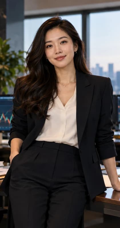 German Investment Analyst AI avatar presenter in a professional finance setting