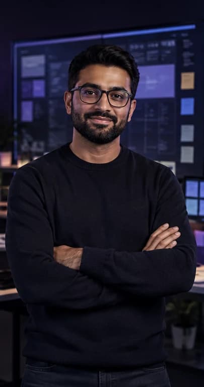 French Product Manager AI avatar presenter in a professional business setting