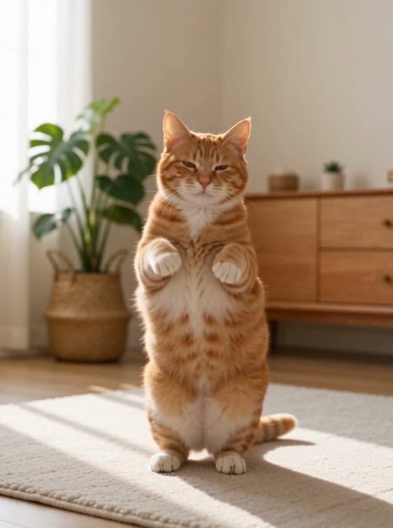 Cat on a rug