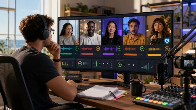 A vibrant comparison gallery of live voice agents, multilingual dubbing, persistent avatars, and programmable video production