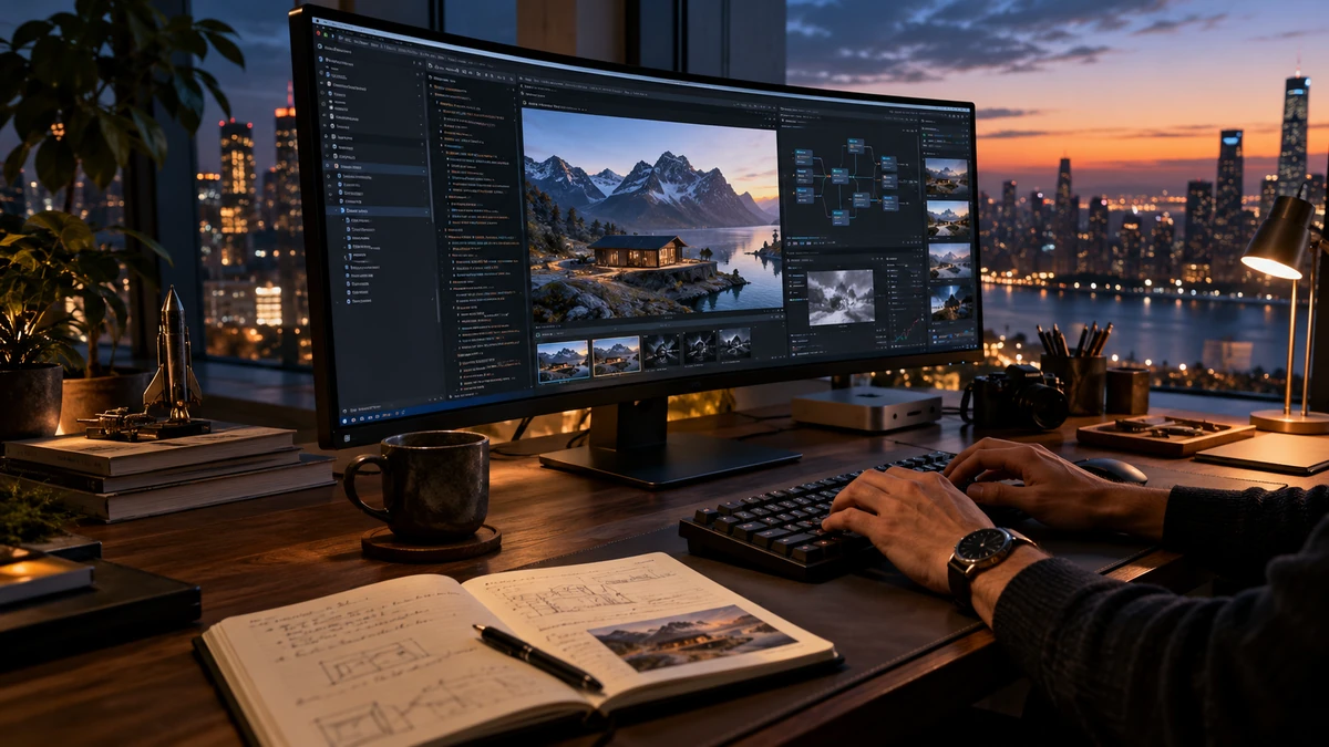 A project workspace and notebook during an extended work session.