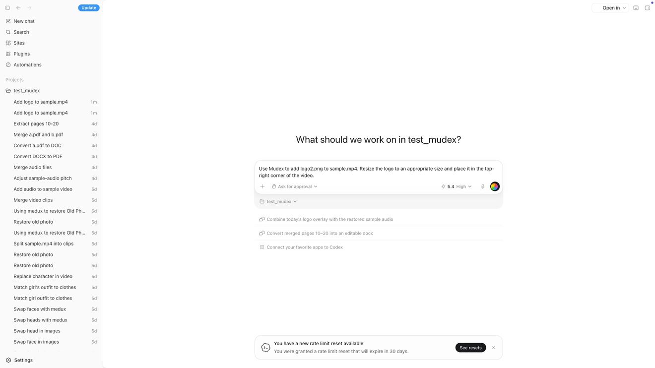 Codex prompt for adding a logo watermark to sample.mp4