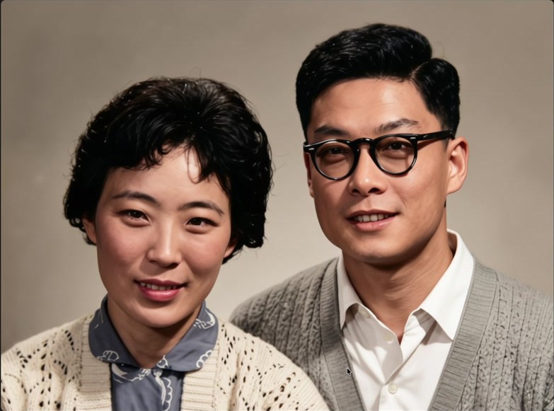 Colorized and restored old portrait after Medux processing