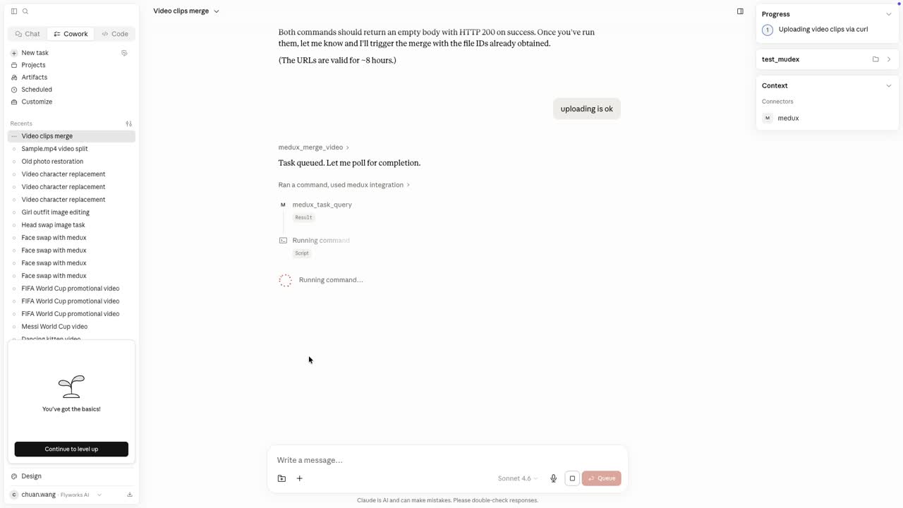 Merged video result preview
