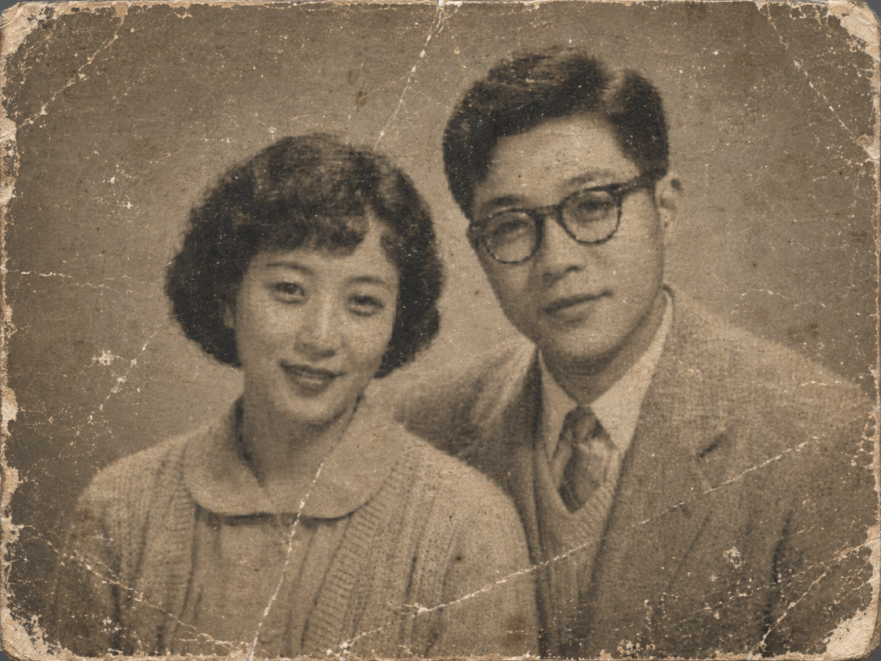 Original old photo before restoration
