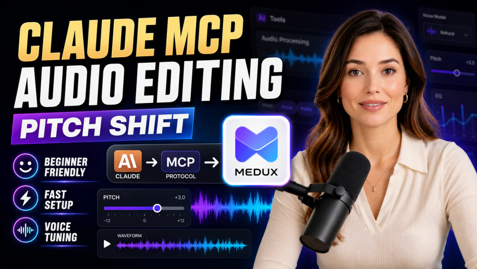 Adjust Audio Pitch with Claude MCP and Medux tutorial cover