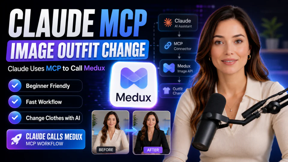 Change an Outfit in an Image with Claude MCP and Medux tutorial cover
