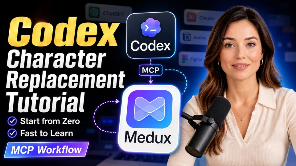 Replace a Video Character with Codex MCP and Medux tutorial cover