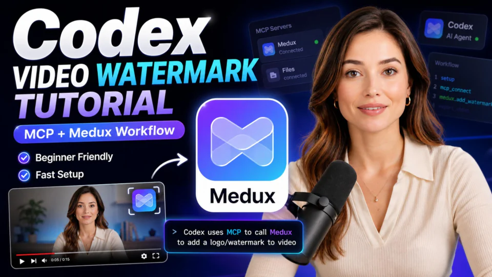 Add a Logo Watermark to Video with Codex MCP and Medux tutorial cover