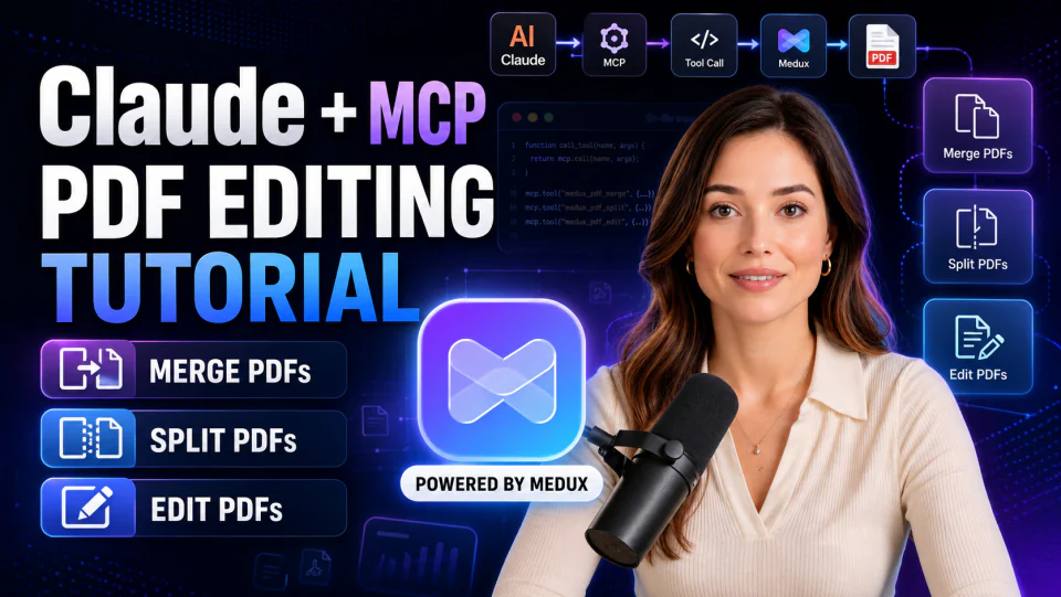 Merge and Split PDFs with Claude MCP and Medux tutorial cover