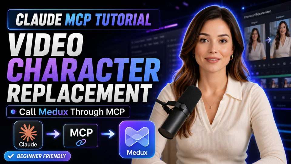 Replace a Video Character with Claude MCP and Medux tutorial cover