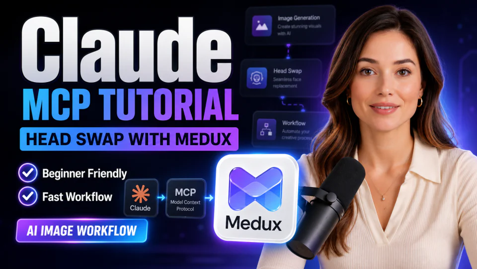 Swap a Head in an Image with Claude MCP and Medux tutorial cover